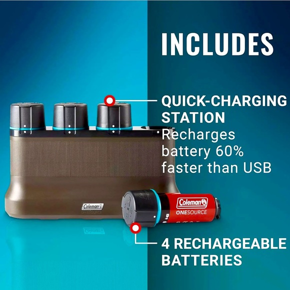 Coleman OneSource Rechargeable Battery Pack and 4 Slot, Charging Stations - Picture 2 of 5